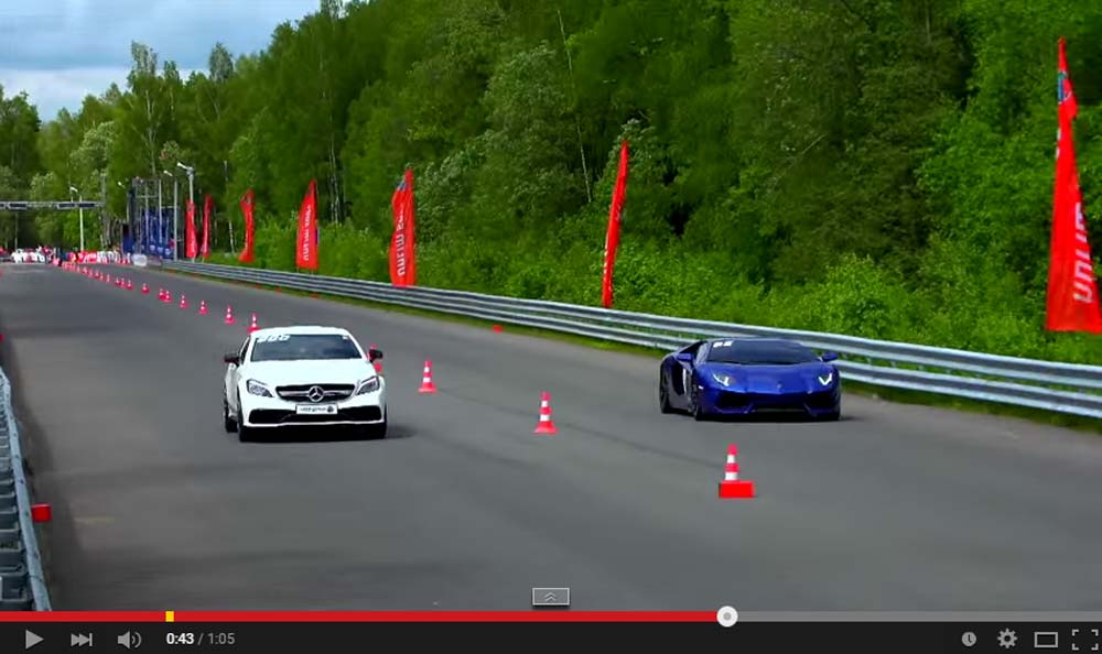 Amazingly Close Race Between The Lamborghini Aventador And The Mercedes CLS 63 AMG