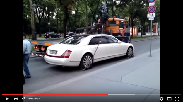 A Tow Truck Can’t Move An Improperly Parked Maybach 62S