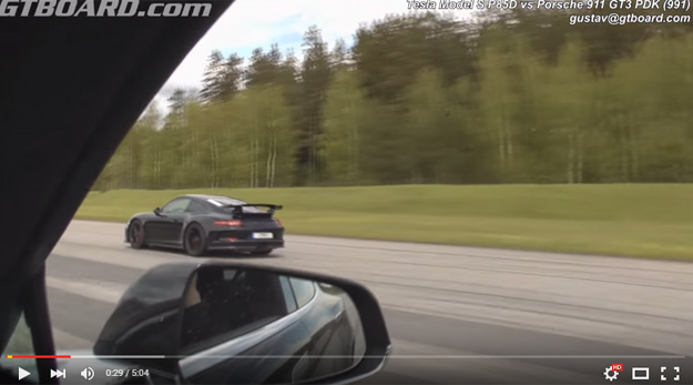 A Porsche Races The Tesla Model S P85D In This Awesome Video