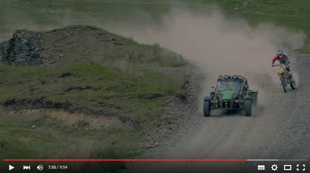 An Incredible Dirt Bike Fights An Insane Ariel Nomad On The Track And It’s Awesome