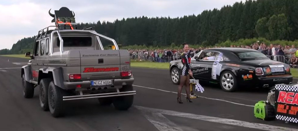 G63 AMG 6×6 Vs Rolls-Royce Phantom Coupe In This Unexpected Drag Race
